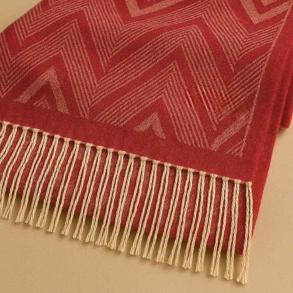The Crimson Ridge Chevron Scarf - Image 2