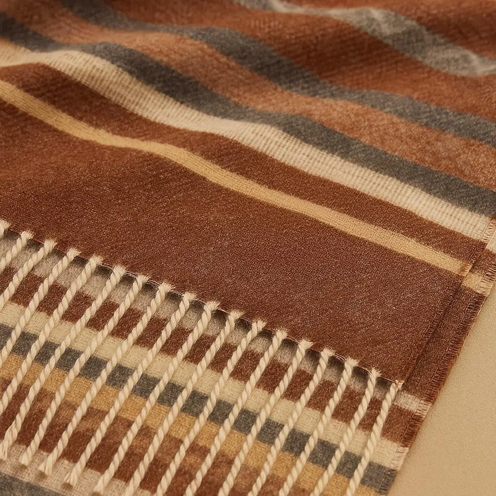 The Mocha Trail Striped Scarf - Image 3